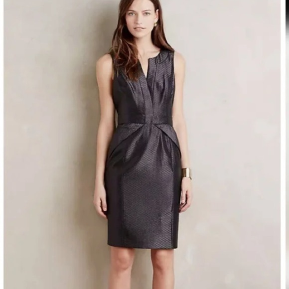 Anthropologie Maeve Cross Front Black Shimmer Cocktail Dress Size 0 XXS XS - Picture 7 of 7